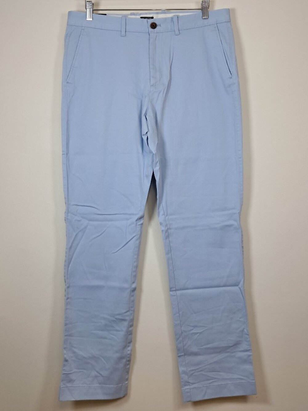 J CREW Factory Flex Pants Mens Straight 33x32 NWT Light Blue Chinos